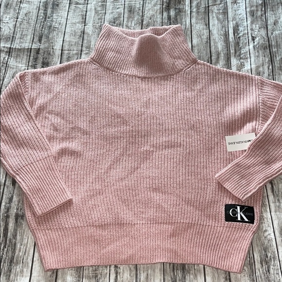 Calvin Klein Jeans Pink Funnel Neck Collar Sweater - Picture 1 of 9